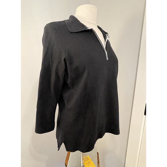 Women’s Navy Nautica V-neck Shirt Sz Large 3/4sleeve - Picture 2 of 8